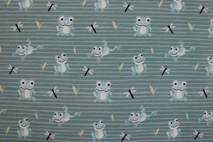 Baumwolljersey Froggy Frösche - mint