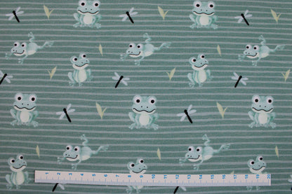 Baumwolljersey Froggy Frösche - mint