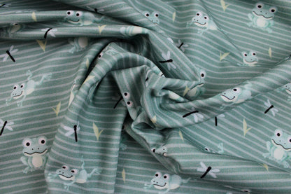 Baumwolljersey Froggy Frösche - mint