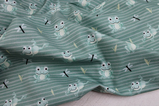 Baumwolljersey Froggy Frösche - mint
