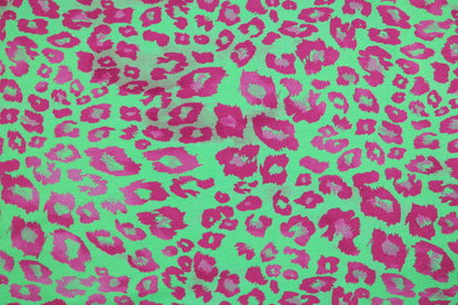 Baumwolljersey Madrid Leomuster Grün Pink Detailbild