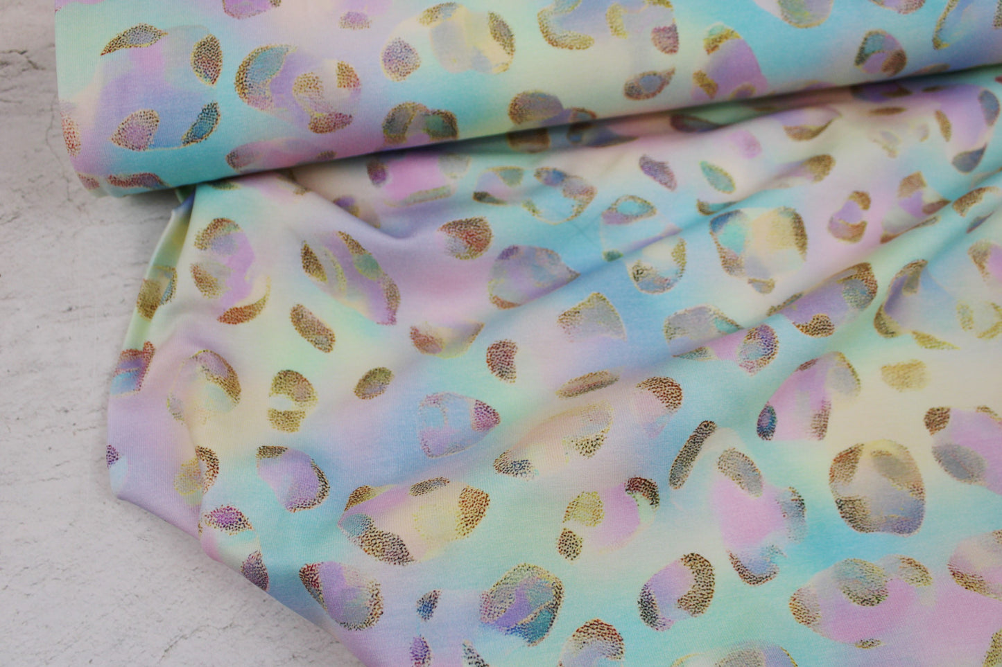 Baumwolljersey Pastell Dreams Leomuster - bunt