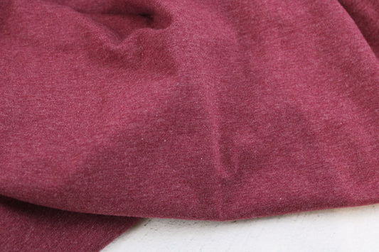 Melierter Baumwolljersey Stoff Vanessa in bordeaux