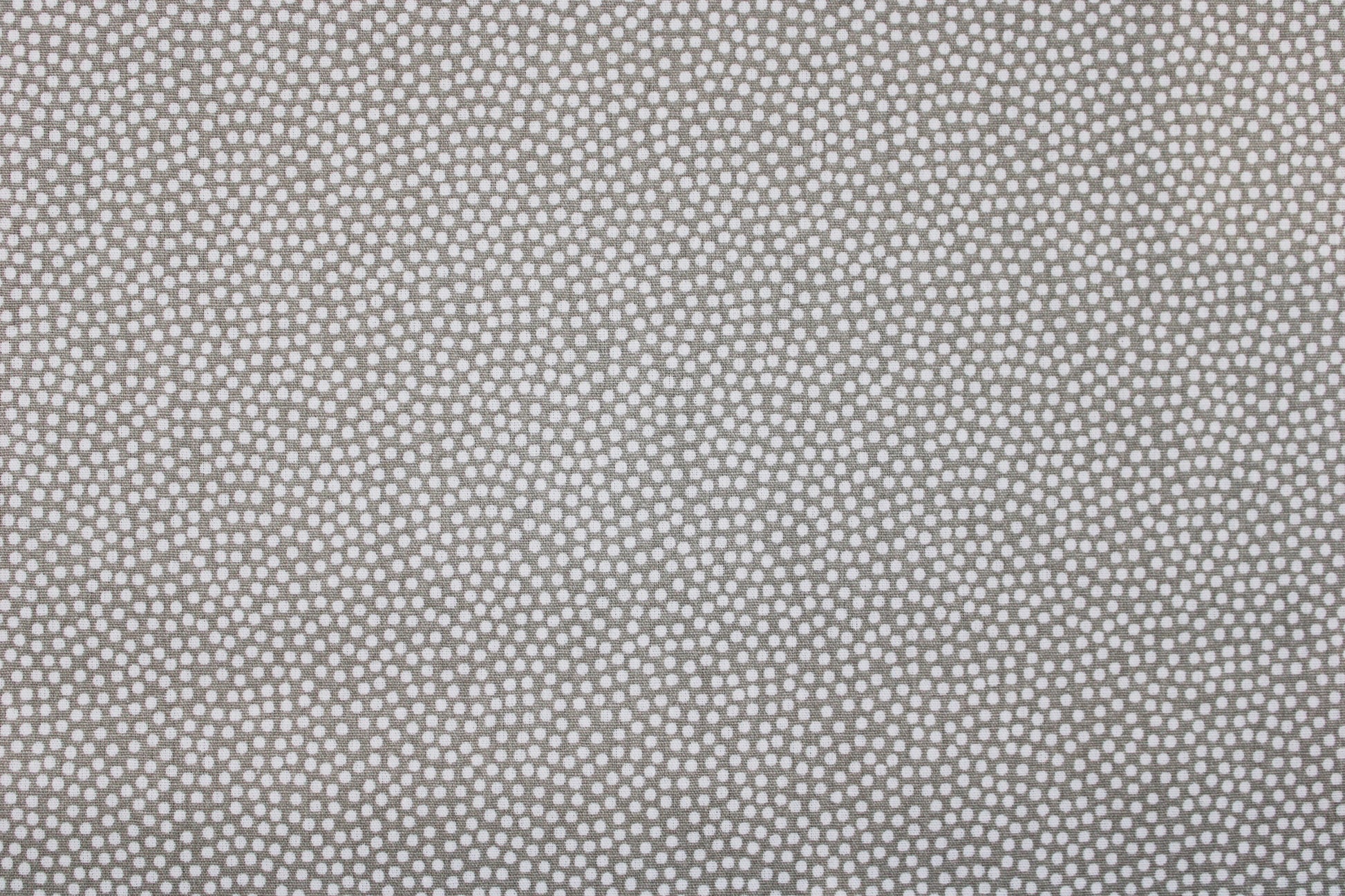 Beiger Baumwollstoff Dotty mit weißen Pünktchen Detailbild