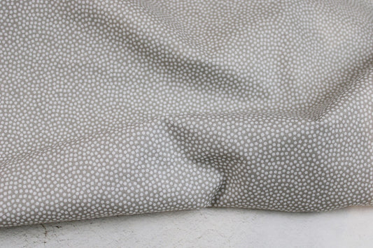 Beiger Baumwollstoff Dotty mit weißen Pünktchen