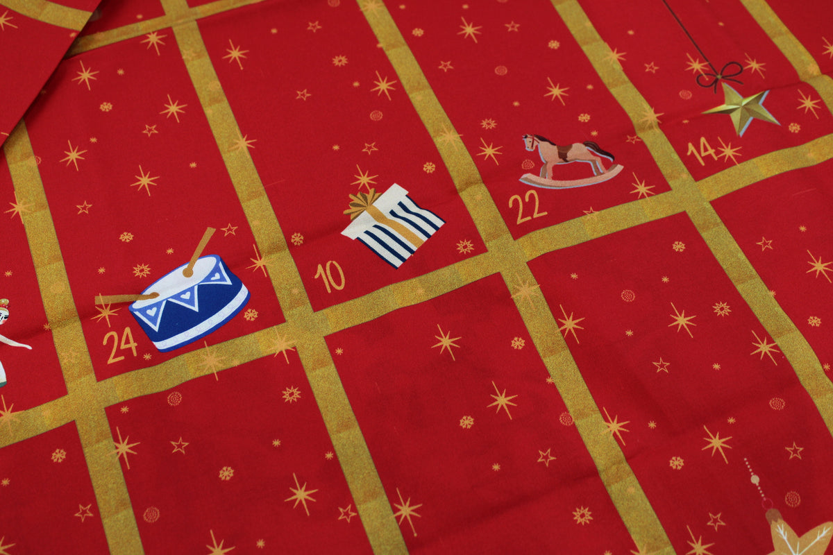 Adventskalender-Panel in rot Säckchen