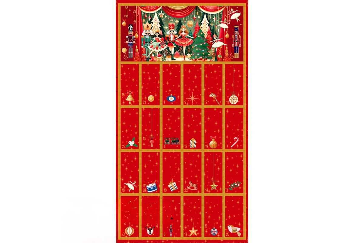 Adventskalender-Panel in rot