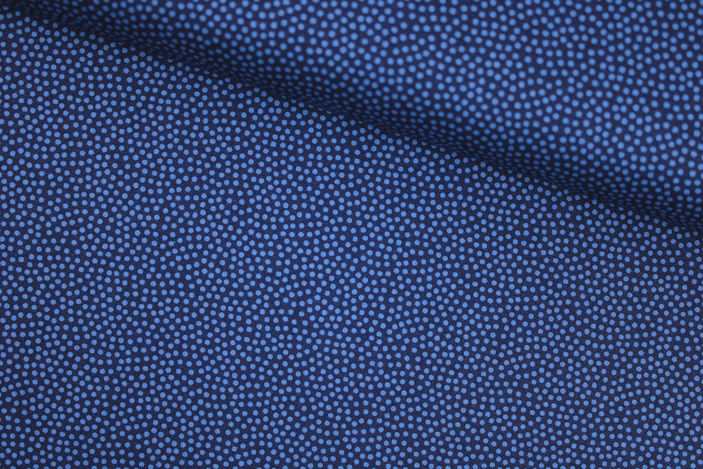 Baumwollstoff Dotty mit kleinen Pünktchen in Blau quer