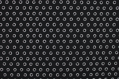 Schwarzer Baumwollstoff Inkwell Circles mit weißen Kreisen Detailbild
