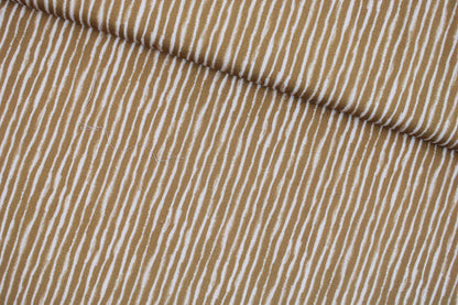 Baumwollstoff Sweet Mini Baby mit Streifen in Ecru und Ocker quer