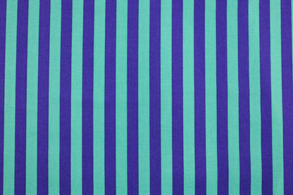 Baumwollstoff von Tula Pink mit Streifen in Blau und Mint Detailbild