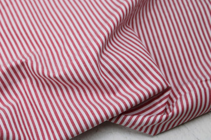 115cm RESTMENGE Baumwolle Caravelle Streifen - rot/weiß