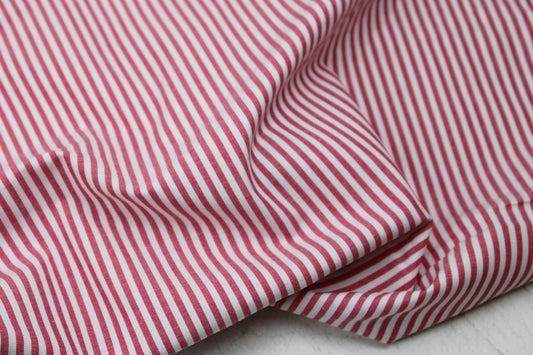 115cm RESTMENGE Baumwolle Caravelle Streifen - rot/weiß
