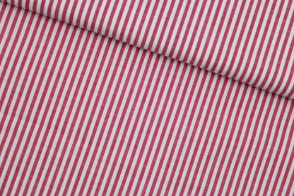 115cm RESTMENGE Baumwolle Caravelle Streifen - rot/weiß