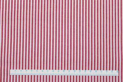 115cm RESTMENGE Baumwolle Caravelle Streifen - rot/weiß