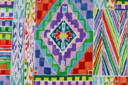 Bunter Baumwoll Webstoff Folklorico mit Ethnomuster Detailbild