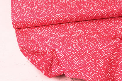 Baumwollstoff Garden Pindot in Koralle mit kleinen weißen Pünktchen Ballenansicht