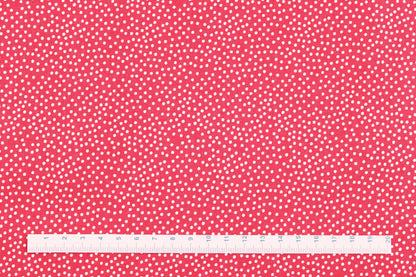 Baumwollstoff Garden Pindot in Koralle mit kleinen weißen Pünktchen Maßstab