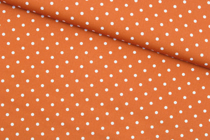 Baumwolle Timo Punkte - orange/weiß
