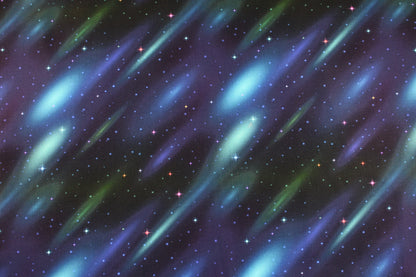 Baumwollstoff Tim mit Weltallmotiv in Blautönen Detailbild