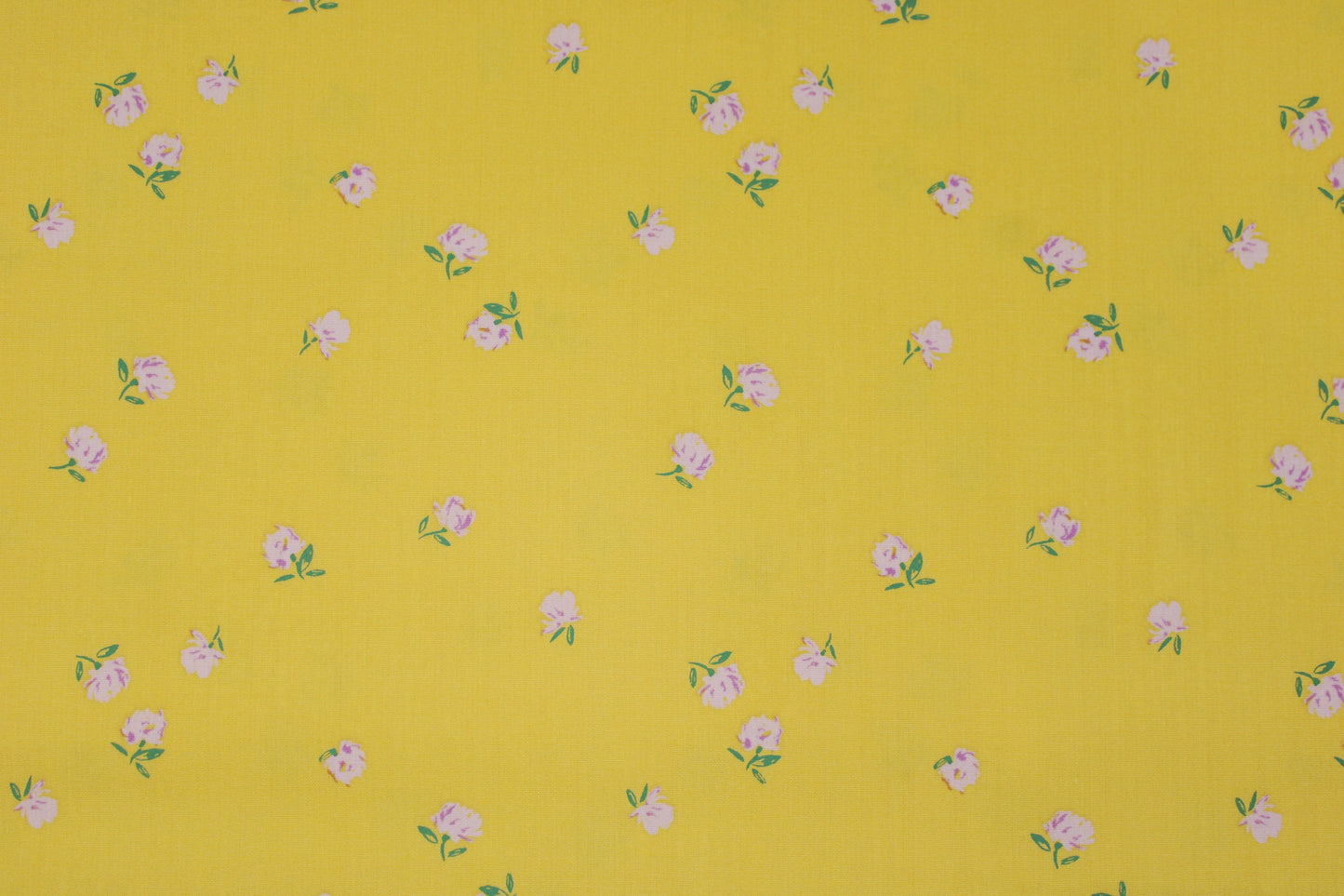 Gelber Baumwollstoff Gardenista mit kleinen Blümchen aus der Cur8tor-Kollektion Detailbild