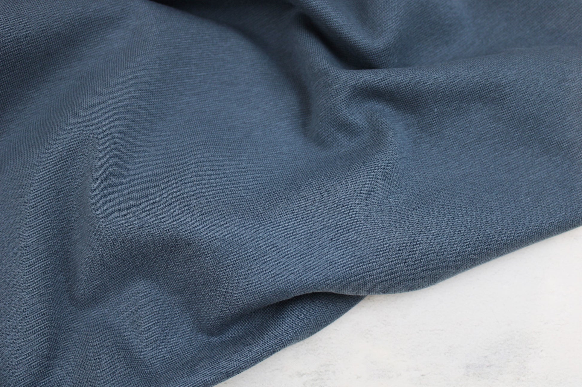 Bündchenstoff Heike in uni Jeansblau