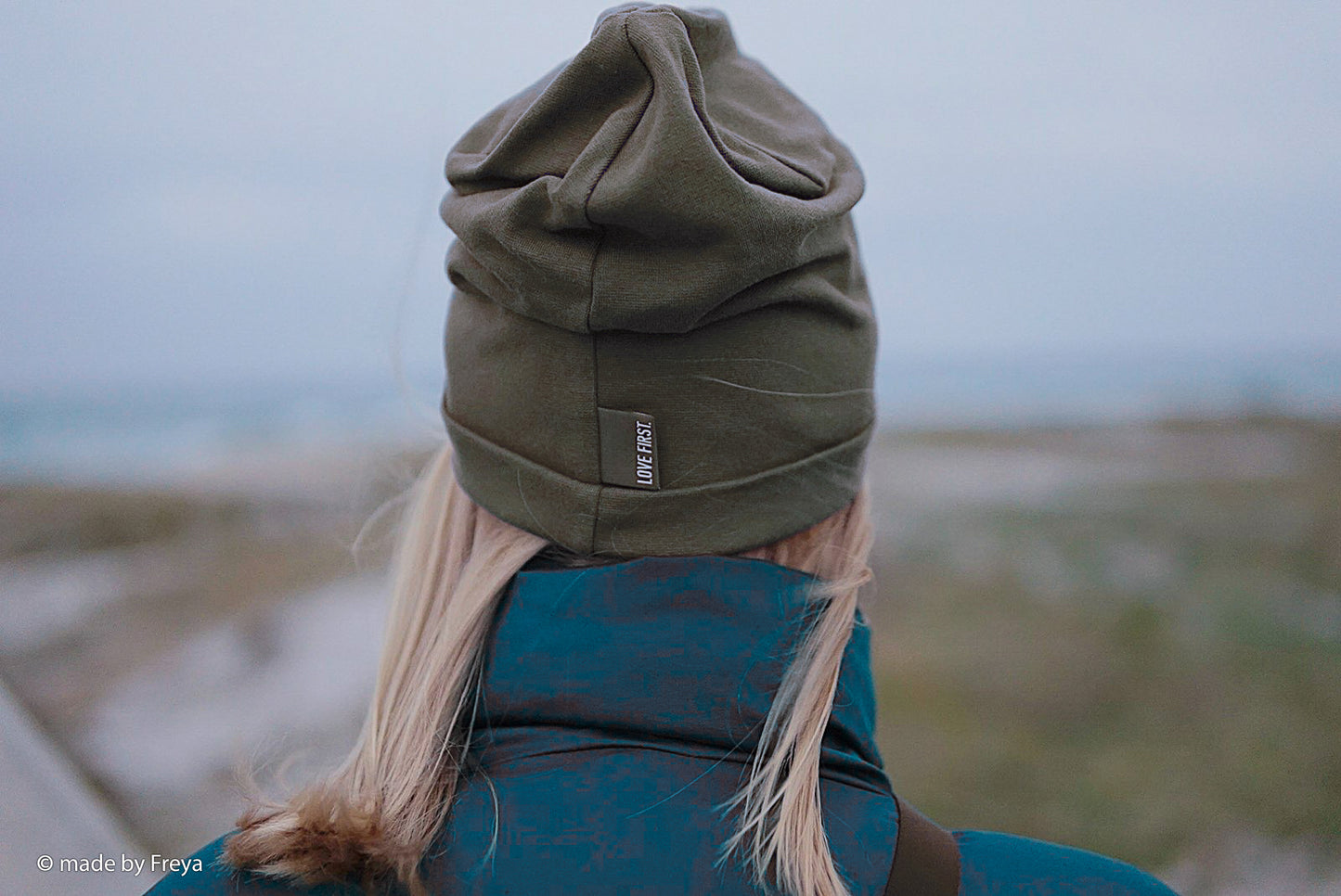 Bündchenstoff Heike in uni dunkelgrau als Beanie vernäht