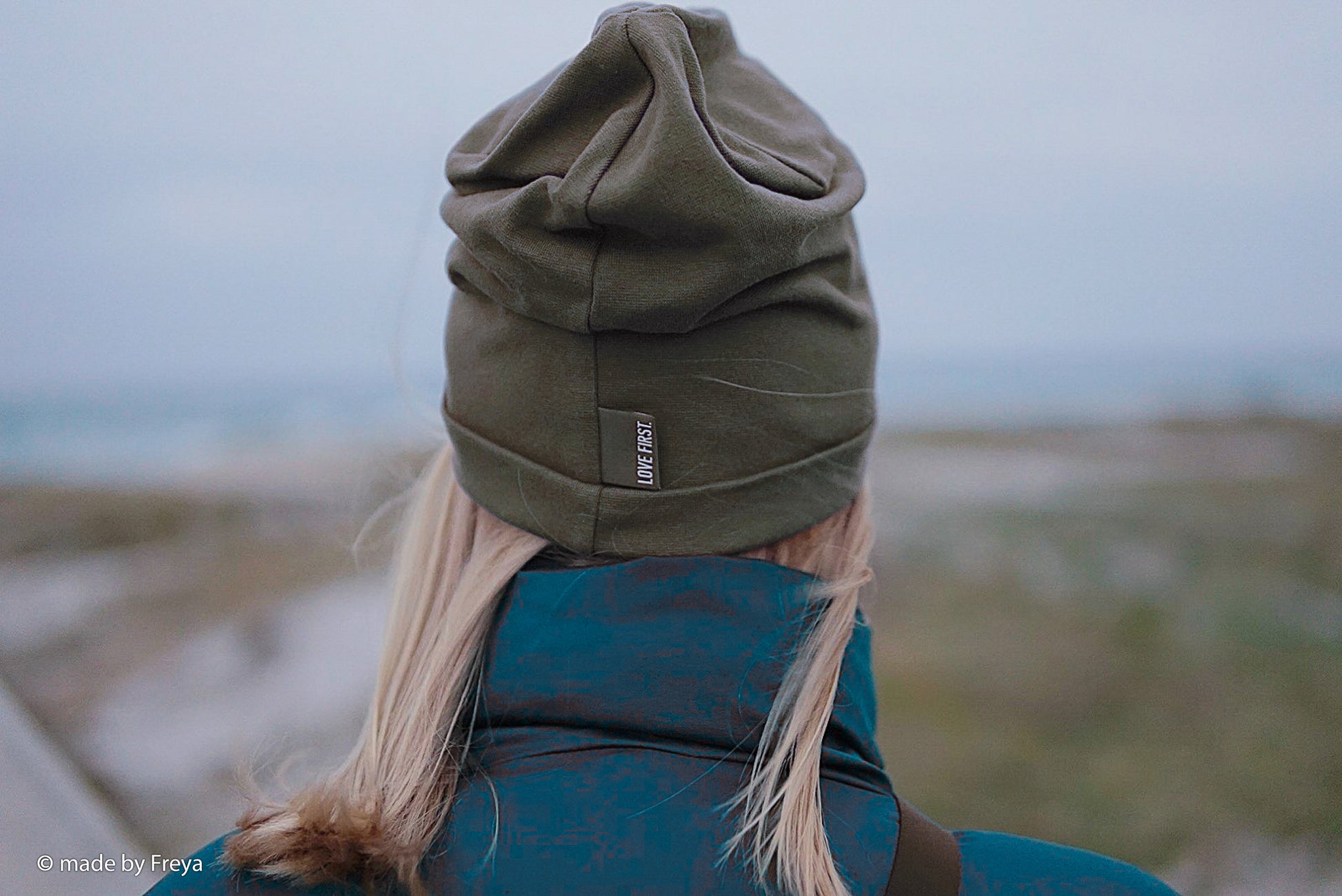 Bündchenstoff Heike in uni dunkelgrau als Beanie vernäht