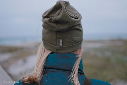 Bündchenstoff Heike in uni dunkelgrau als Beanie vernäht