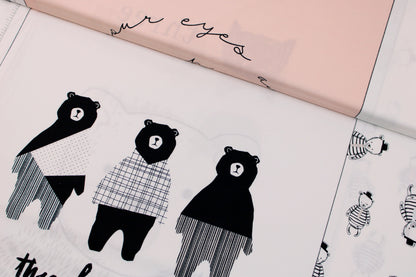 Baumwollpanel mit sechs verschiedenen Kindermotiven quer