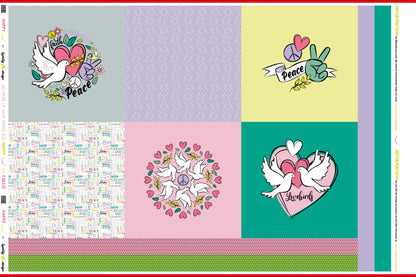 Canvas-Panel Happy Pillow Peace & Love Panelansicht