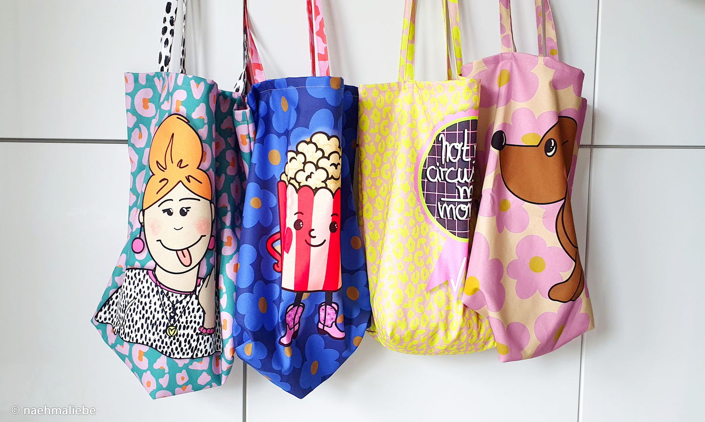 Taschen-Panel Cherry Picking Bag Popcorn und frecher Dame Taschenübersicht