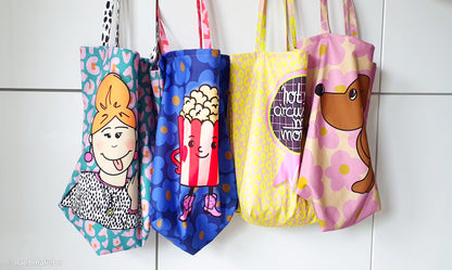 Taschen-Panel Cherry Picking Bag Popcorn und frecher Dame Taschenübersicht