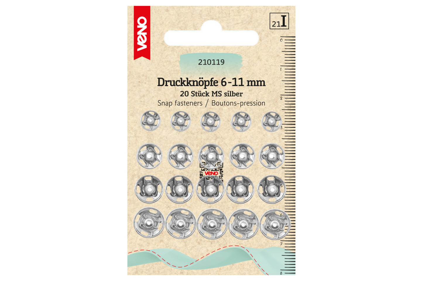 Druckknöpfe-Set in Silber