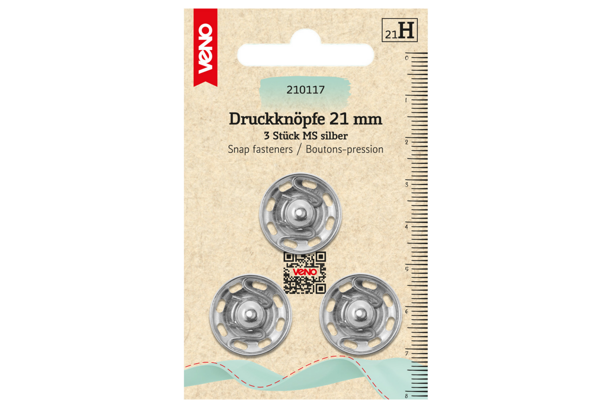 Druckknöpfe in Silber 21mm