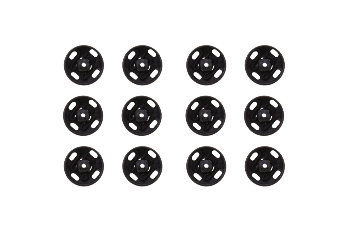 Annäh-Druckknöpfe in Schwarz 11 mm