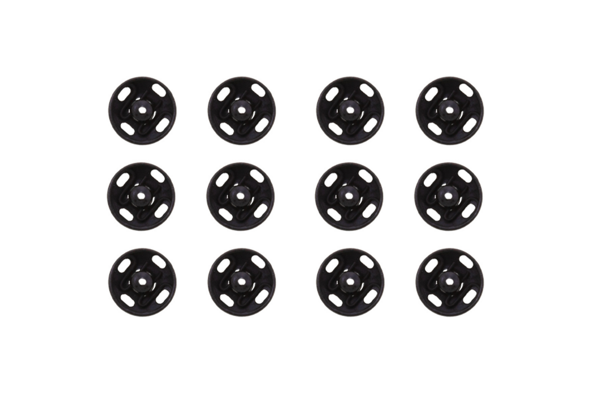 Annäh-Druckknöpfe in Schwarz 11 mm