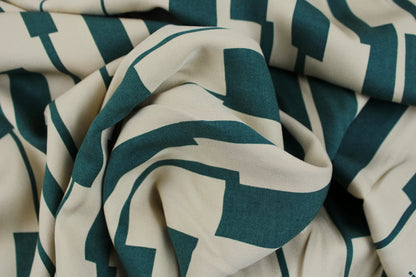 Viskose Twillstoff Square von Mind the Maker in Grün, Beige gedreht