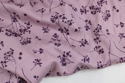 Viskose Twill Stalks lilac mit Blümchen von mind the MAKER