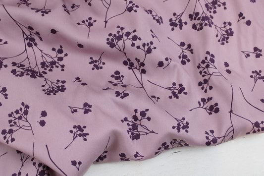 Viskose Twill Stalks lilac mit Blümchen von mind the MAKER