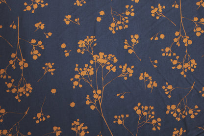 Viskose Twill Stalks indigo night mit Blümchen von mind the MAKER Detailbild