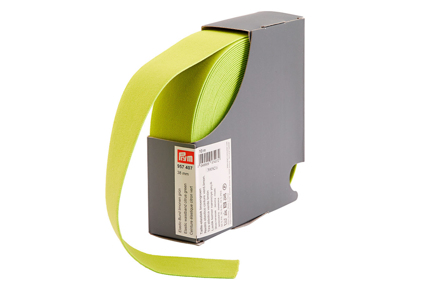 Lomone grünes Elastic-Gummiband in 38mm Breite 10m Rolle
