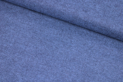 Flanellstoff Hudson uni blau meliert quer