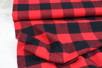 Flanellstoff Maverick mit aros in Rot und schwarz Ballenansicht