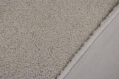 Teddystoff mit weicher Fleeceabseite in beige mit Rückseite