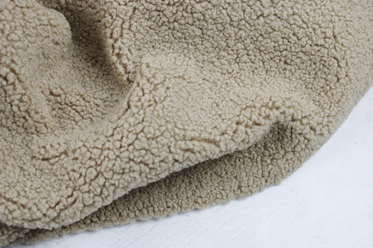 Teddystoff mit weicher Fleeceabseite in beige