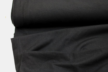 French Terry Sweatstoff Maike in uni Schwarz Ballenansicht