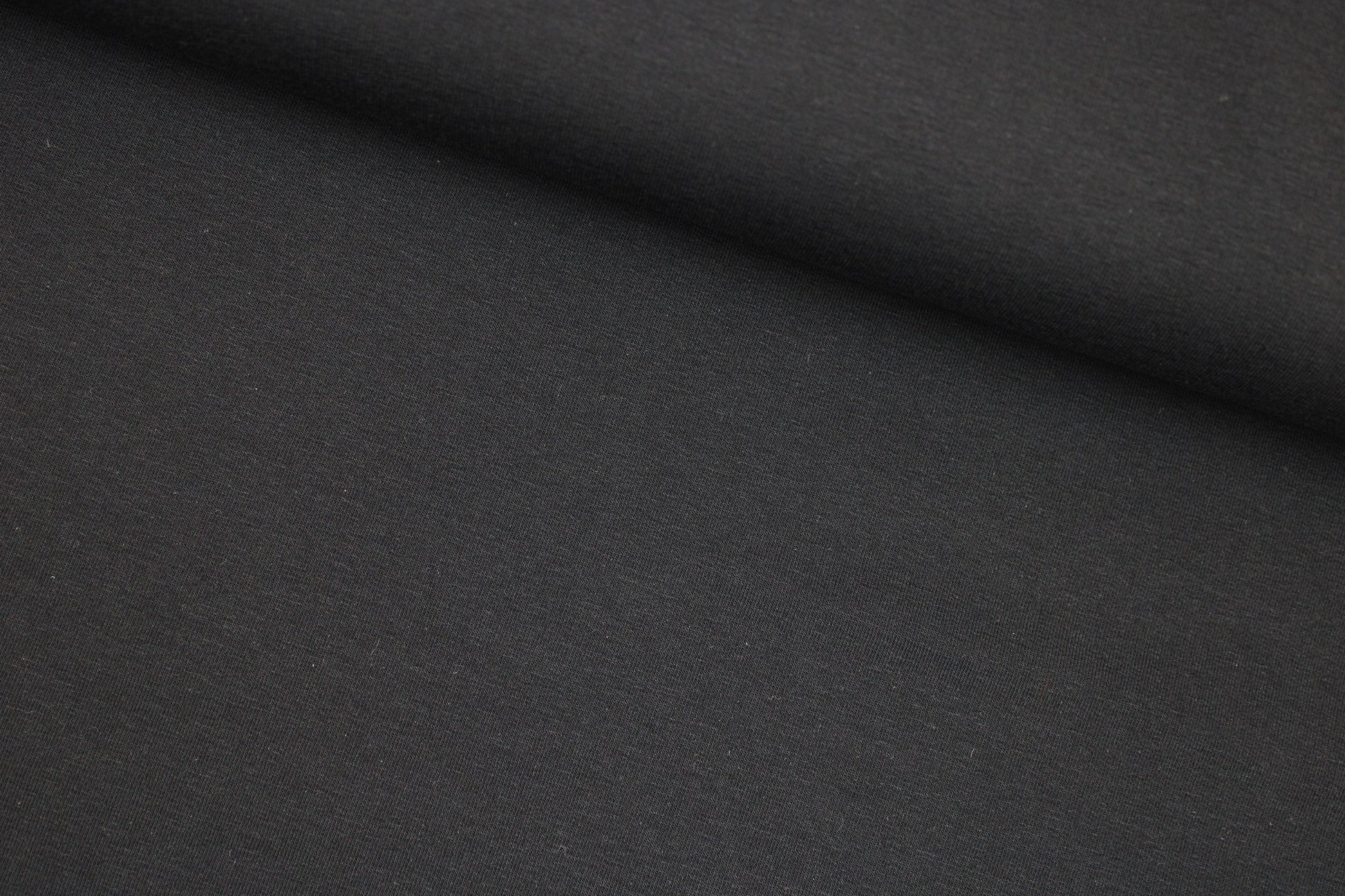 French Terry Sweatstoff Maike in uni Schwarz quer