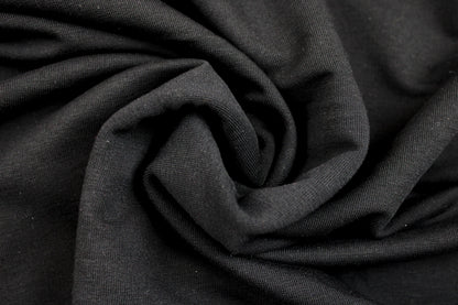 French Terry Sweatstoff Maike in uni Schwarz gedreht