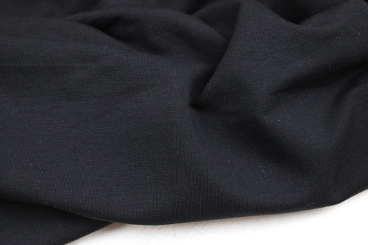 French Terry Sweatstoff Maike in uni Schwarz